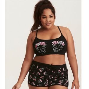 Torrid Flower Crown Skull Sleep Bra